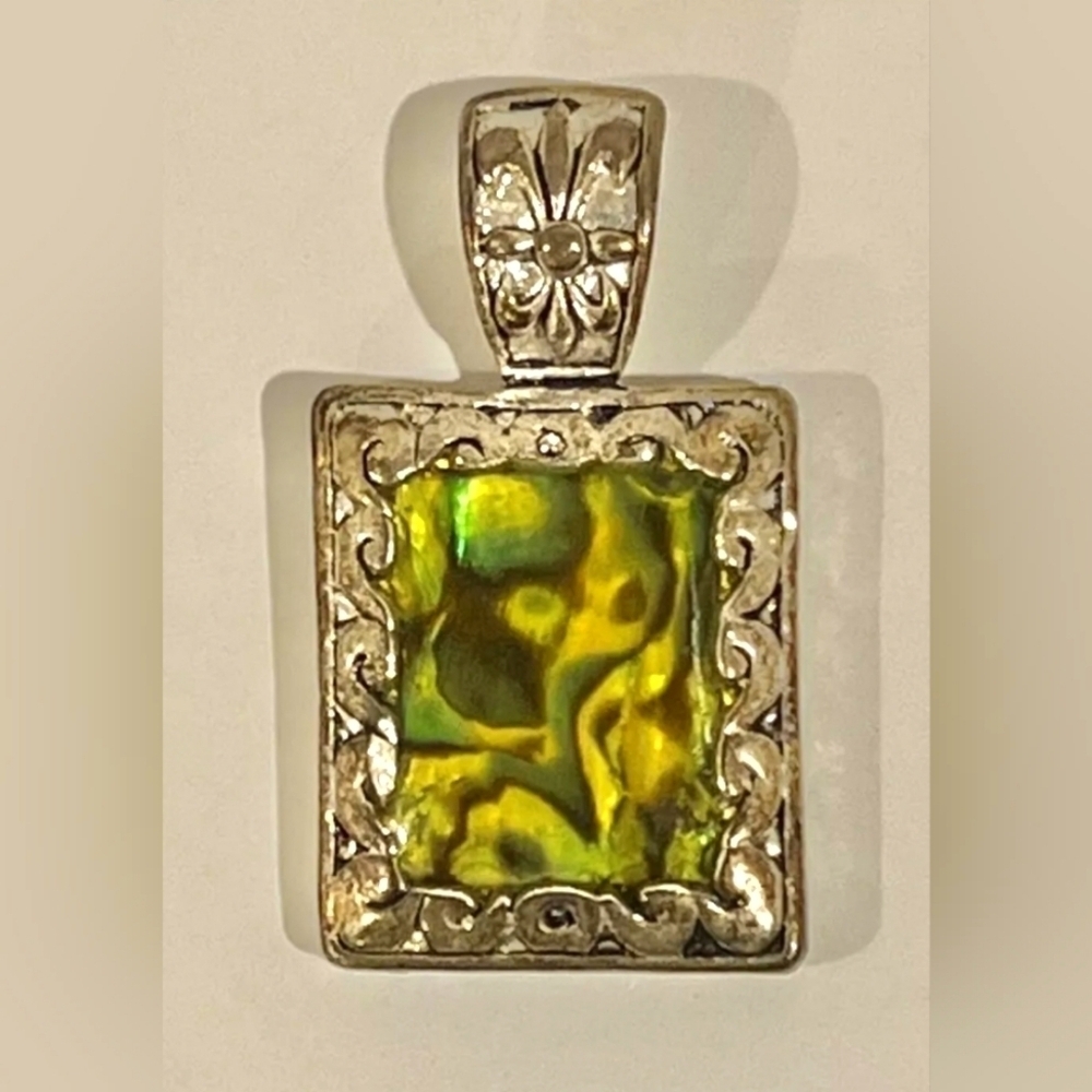 Abalone and Silver Pendant Vintage